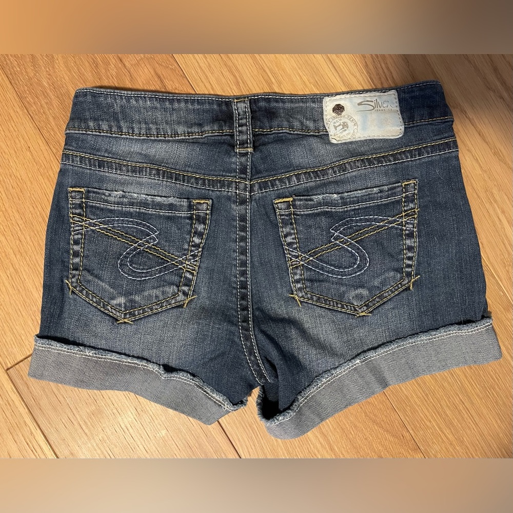 Silver Jean shorts size 25 - Picture 1 of 3